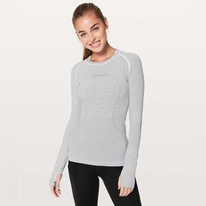 EUC - Lululemon Swiftly Tech Long Sleeve Stripe Shirt